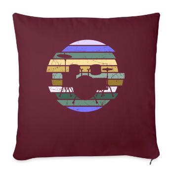 Cadeau de batteur de batterie - Housse de coussin décorative 45 x 45 cm - bordeaux - Devant