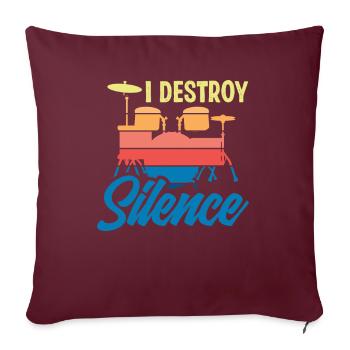 Cadeau de batteur de batterie - Housse de coussin décorative 45 x 45 cm - bordeaux - Devant