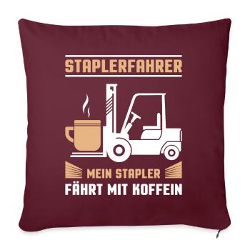 Lagerarbeiter Logistiker Stapler Staplerfahrer - Sofakissenbezug 45 x 45 cm - Burgunderrot - Vorne