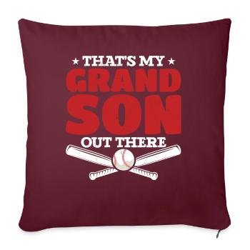 Petits-enfants Joueurs de baseball Fiers grands-parents - Housse de coussin décorative 45 x 45 cm - bordeaux - Devant