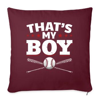 Mama Baseball Jeune Fils Femmes Baseball - Housse de coussin décorative 45 x 45 cm - bordeaux - Devant