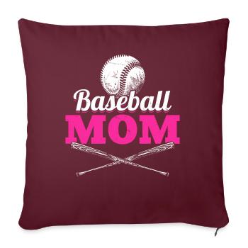 Baseball Mom Femmes Fans de Baseball - Housse de coussin décorative 45 x 45 cm - bordeaux - Devant