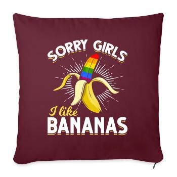 Gay Pride Banane LGBTQ Drôle - Housse de coussin décorative 45 x 45 cm - bordeaux - Devant