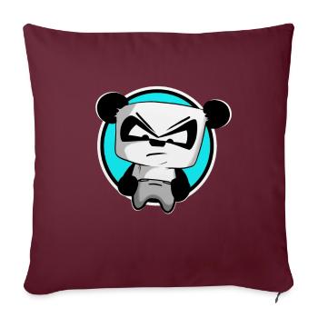 lustiger Gaming Panda PEW PEW Gamer Zocker zocken - Sofakissenbezug 45 x 45 cm - Burgunderrot - Vorne