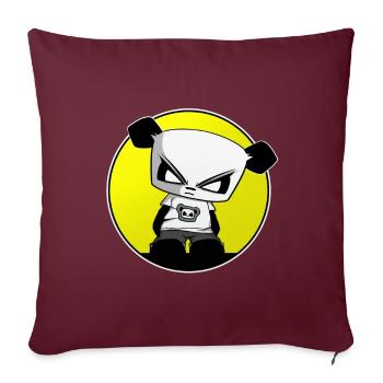 Jeu Panda Gangsta Panda drôle mignon cool - Housse de coussin décorative 45 x 45 cm - bordeaux - Devant