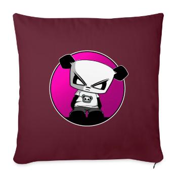 Jeu Panda Gangsta Panda drôle mignon cool - Housse de coussin décorative 45 x 45 cm - bordeaux - Devant