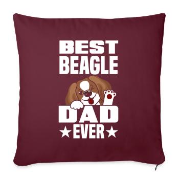 Drôle Beagle Cadeau Beagle Papa Beagle Papa - Housse de coussin décorative 45 x 45 cm - bordeaux - Devant