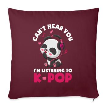 K-Pop K-Drama Musique pop coréenne - Housse de coussin décorative 45 x 45 cm - bordeaux - Devant