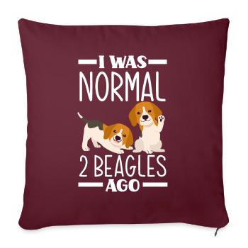 Drôle de cadeau Beagle - Housse de coussin décorative 45 x 45 cm - bordeaux - Devant