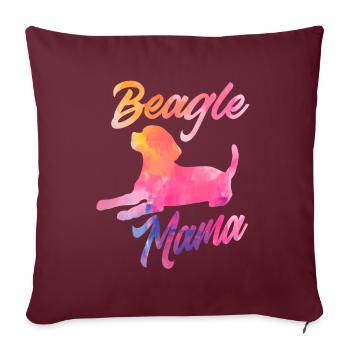 Drôle Beagle Cadeau Beagle Mama - Housse de coussin décorative 45 x 45 cm - bordeaux - Devant