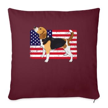 Drôle de cadeau Beagle - Housse de coussin décorative 45 x 45 cm - bordeaux - Devant