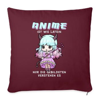 Anime est comme Latin I Creepy Cute Witch - Housse de coussin décorative 45 x 45 cm - bordeaux - Devant