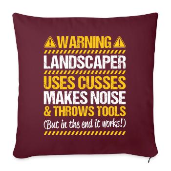 Paysagiste Jardinier Horticulture Aménagement paysager Jardin - Housse de coussin décorative 45 x 45 cm - bordeaux - Devant