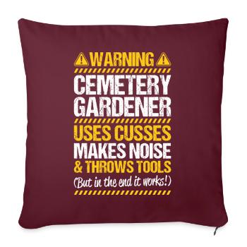 Friedhofsgärtner Friedhof Cemetery Gardener - Sofakissenbezug 45 x 45 cm - Burgunderrot - Vorne