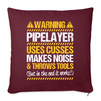 Pipeline Builder Pipeline Construction Pipelayer - Housse de coussin décorative 45 x 45 cm - bordeaux - Devant