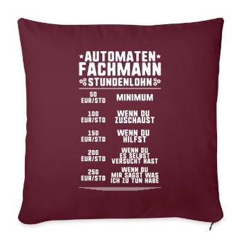 Automatenfachmann Automatenfachfrau Automaten - Sofakissenbezug 45 x 45 cm - Burgunderrot - Vorne