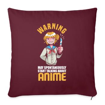 Lustiges Anime Geschenk - Sofakissenbezug 45 x 45 cm - Burgunderrot - Vorne