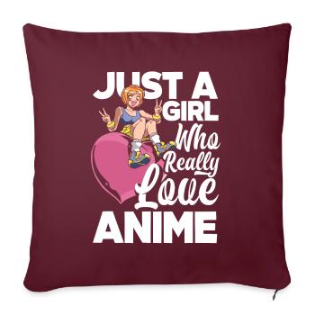 Lustiges Anime Geschenk - Sofakissenbezug 45 x 45 cm - Burgunderrot - Vorne