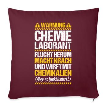 Technicien de laboratoire chimique Laboratoire de chimie Laboratoire de chimie - Housse de coussin décorative 45 x 45 cm - bordeaux - Devant
