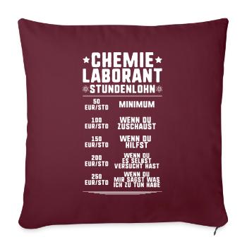 Technicien de laboratoire chimique Laboratoire de chimie Laboratoire de chimie - Housse de coussin décorative 45 x 45 cm - bordeaux - Devant