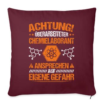 Technicien de laboratoire chimique Laboratoire de chimie Laboratoire de chimie - Housse de coussin décorative 45 x 45 cm - bordeaux - Devant