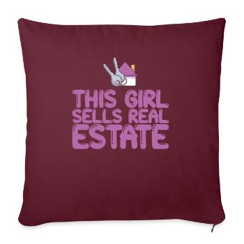 Cette fille vend des biens immobiliers I Broker - Housse de coussin décorative 45 x 45 cm - bordeaux - Devant