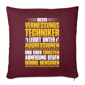Vermessungstechniker Vermesser Land Surveyor - Sofakissenbezug 45 x 45 cm - Burgunderrot - Vorne