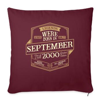 Septembre 2000 Anniversaire Homme - Housse de coussin décorative 45 x 45 cm - bordeaux - Devant