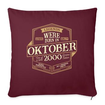 Homme d'anniversaire d'octobre 2000 - Housse de coussin décorative 45 x 45 cm - bordeaux - Devant
