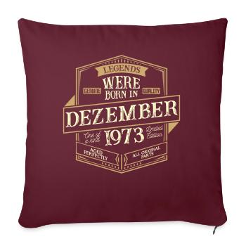 Décembre 1973 Anniversaire Homme - Housse de coussin décorative 45 x 45 cm - bordeaux - Devant