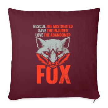 save the injured love the abandoned fox - Sofakissenbezug 45 x 45 cm - Burgunderrot - Vorne