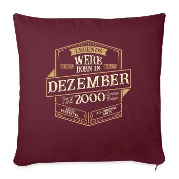 Décembre 2000 Anniversaire Homme - Housse de coussin décorative 45 x 45 cm - bordeaux - Devant