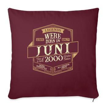 Juin 2000 Anniversaire Homme - Housse de coussin décorative 45 x 45 cm - bordeaux - Devant