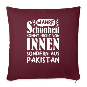 Wahre Schönheit Frau Pakistan - Sofakissenbezug 45 x 45 cm - Burgunderrot - Vorne