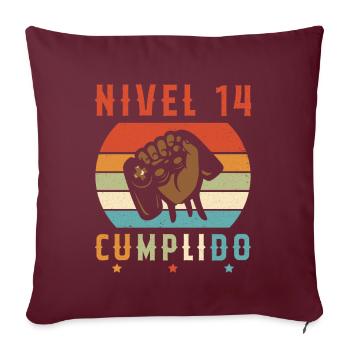 Niveau 14 complete - Housse de coussin décorative 45 x 45 cm - bordeaux - Devant