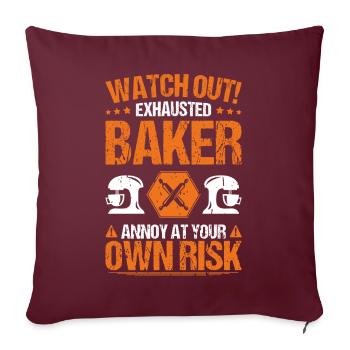 Boulanger Boulanger Boulanger Boulangerie Boulangerie Boulangerie - Housse de coussin décorative 45 x 45 cm - bordeaux - Devant