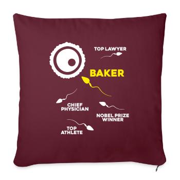 Boulanger Boulanger Boulanger Boulangerie Boulangerie Boulangerie - Housse de coussin décorative 45 x 45 cm - bordeaux - Devant