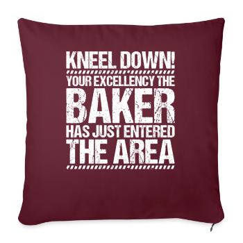Boulanger Boulanger Boulanger Boulangerie Boulangerie Boulangerie - Housse de coussin décorative 45 x 45 cm - bordeaux - Devant