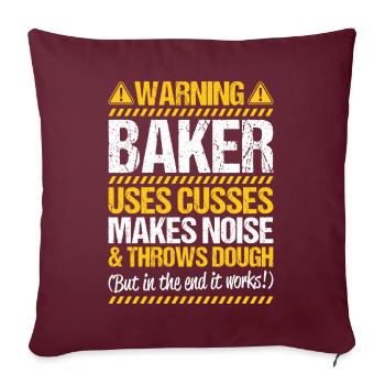 Boulanger Boulanger Boulanger Boulangerie Boulangerie Boulangerie - Housse de coussin décorative 45 x 45 cm - bordeaux - Devant