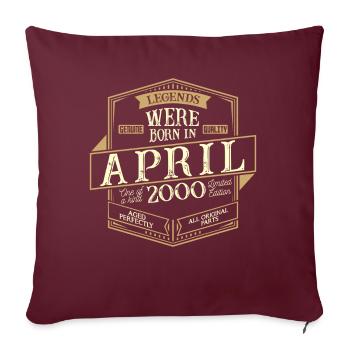 Avril 2000 Anniversaire Homme - Housse de coussin décorative 45 x 45 cm - bordeaux - Devant