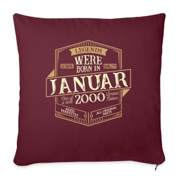 Janvier 2000 Anniversaire Homme - Housse de coussin décorative 45 x 45 cm - bordeaux - Devant