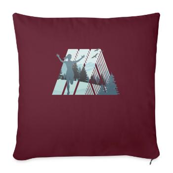 Marathon, coureur de trail running - Housse de coussin décorative 45 x 45 cm - bordeaux - Devant