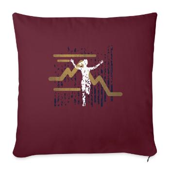 Marathon, coureur de trail running - Housse de coussin décorative 45 x 45 cm - bordeaux - Devant