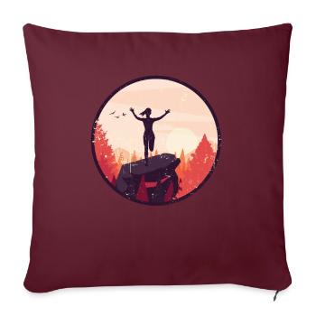 Marathon, coureur de trail running - Housse de coussin décorative 45 x 45 cm - bordeaux - Devant