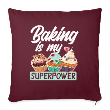 Lustiges Hobby Bäcker Geschenk - Sofakissenbezug 45 x 45 cm - Burgunderrot - Vorne