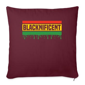 Mélanine Afro-Américaine Femme Afro-Américaine - Housse de coussin décorative 45 x 45 cm - bordeaux - Devant