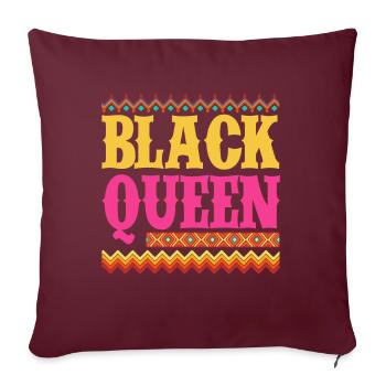 Mélanine Afro-Américaine Femme Afro-Américaine - Housse de coussin décorative 45 x 45 cm - bordeaux - Devant