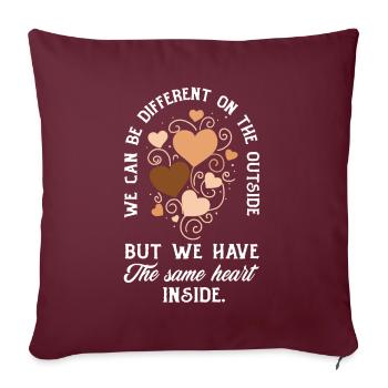 Mélanine Afro-Américaine Femme Afro-Américaine - Housse de coussin décorative 45 x 45 cm - bordeaux - Devant