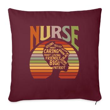 Mélanine Afro-Américaine Femme Afro-Américaine - Housse de coussin décorative 45 x 45 cm - bordeaux - Devant