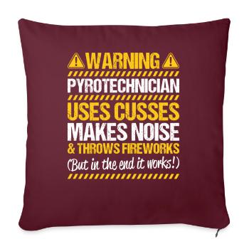 Pyrotechnicien Feux d’artifice Pyrotechnie Pyrotechnicien - Housse de coussin décorative 45 x 45 cm - bordeaux - Devant